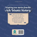 Book cover featuring inspiring true stories from rich Islamic history with educational quote.