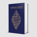 A Mystic’s Advice book with gold Arabic calligraphy on a dark blue cover, Islamic spirituality literature