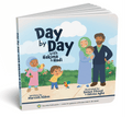 Islamic children's book cover showing a Muslim family with parents and kids outdoors
