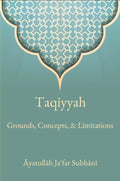 Book cover of 'Taqiyyah: Grounds, Concepts, & Limitations' by Ayatullah Ja'far Subhani, featuring Islamic geometric patterns on a teal background.