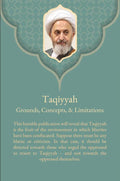 Book cover of 'Taqiyyah: Grounds, Concepts, & Limitations' featuring a bearded Islamic scholar and introductory text on Islamic thought.