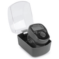 Digital finger tally counter with LED, black plastic case and clear lid, Islamic prayer tool